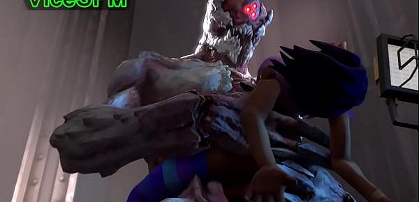  Sombra from overwatch fucked by a monster